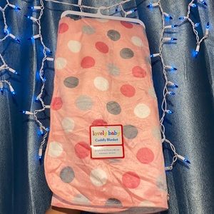 Pink poka dot baby blanket